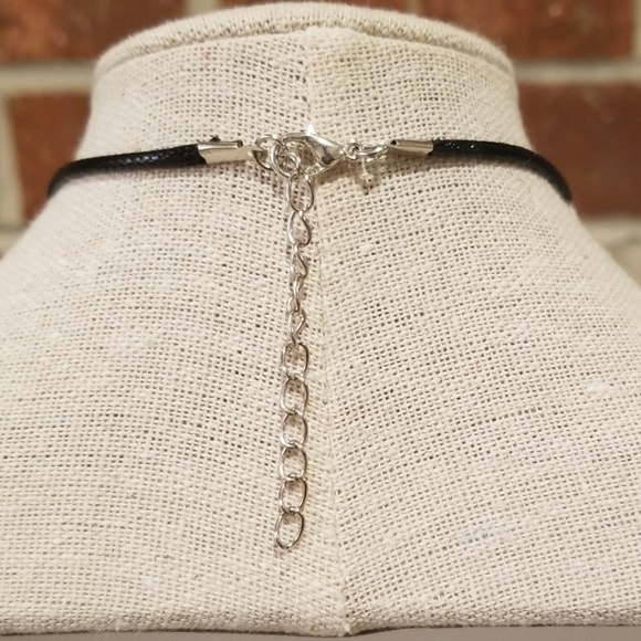 Black Wax Leather Multi colored Pendant Necklace - Picture 4 of 5